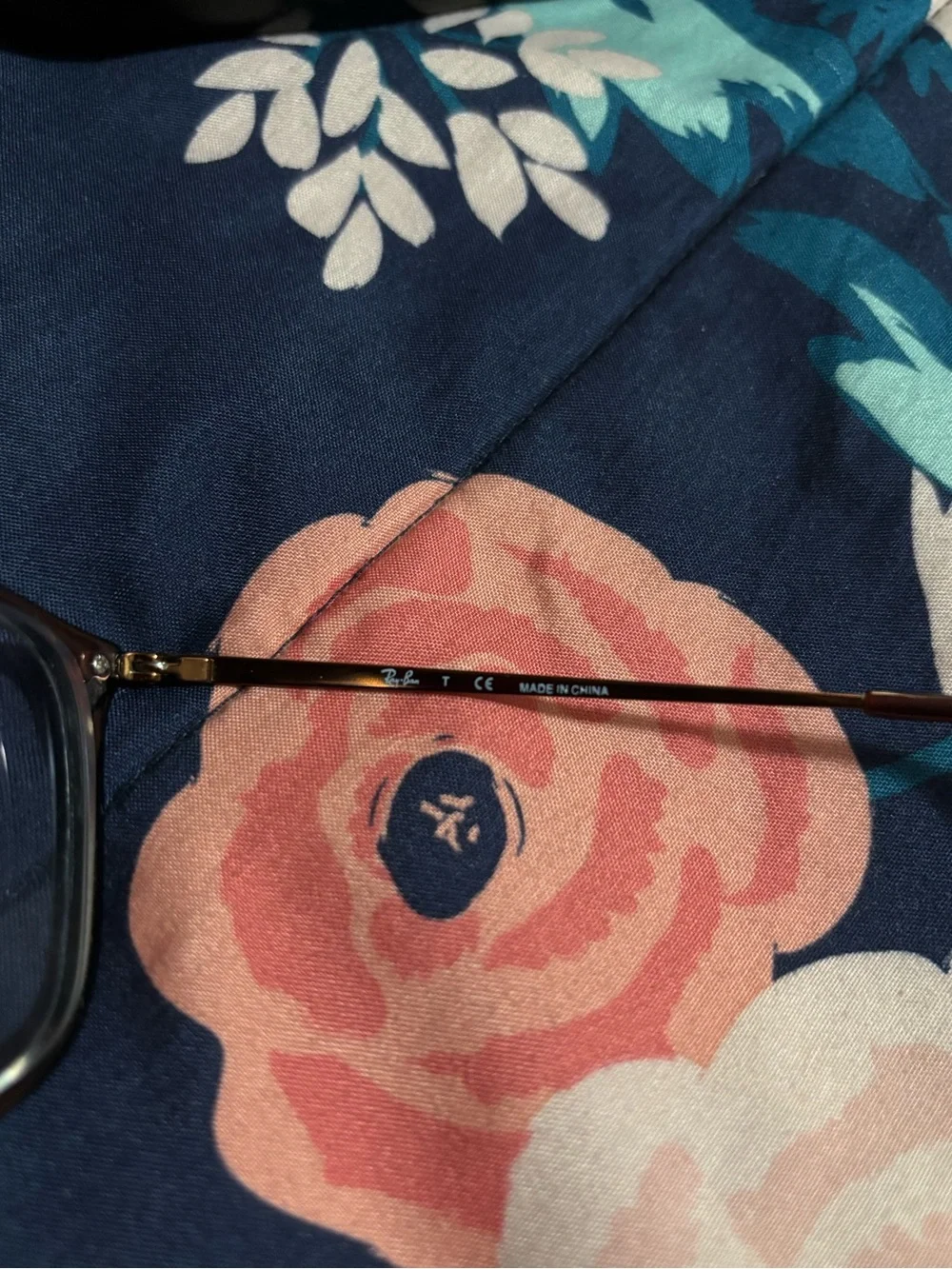 Ray-Ban Men’s Brown and Gold Square Eyeglasses